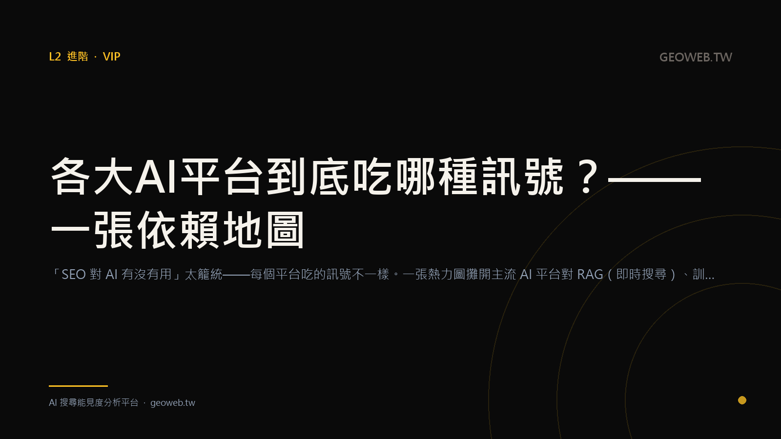 各大 AI 平台到底吃哪種訊號？—— 一張依賴地圖